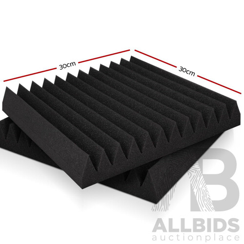 60pcs Studio Acoustic Foam Sound Absorption Proofing Panels 30x30cm Black Wedge  - Brand New - Free Shipping