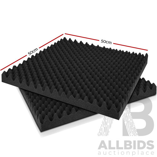 20pcs Studio Acoustic Foam Sound Absorption Proofing Panels 50x50cm Black Eggshell  - Brand New - Free Shipping