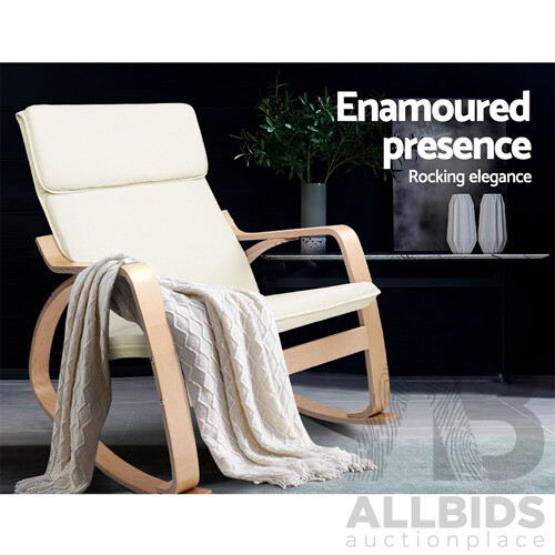 Fabric Rocking Armchair - Beige - Brand New - Free Shipping