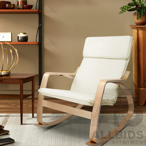 Fabric Rocking Armchair - Beige - Brand New - Free Shipping