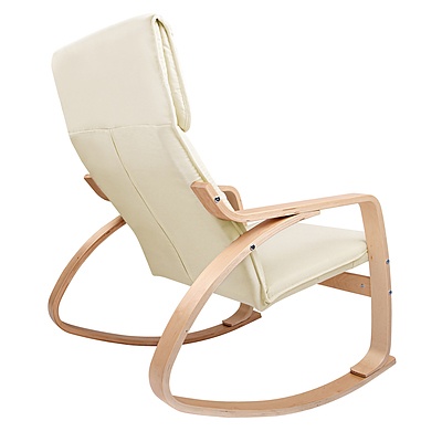 Fabric Rocking Arm Chair - Beige - Free Shipping