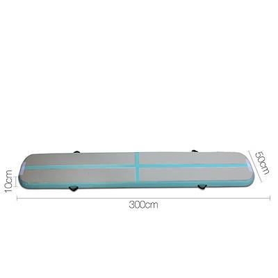 Slim Inflatable Air Track Mat GymnasticTumbling- Mint & Grey - Free Shipping
