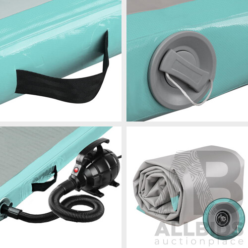 Everfit 3m x 1m Air Track Mat Gymnastic Tumbling Mint Green and Grey - Brand New - Free Shipping