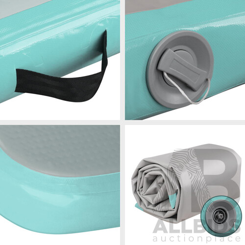 3m x 1m Air Track Mat Gymnastic Tumbling Mint Green and Grey - Brand New - Free Shipping