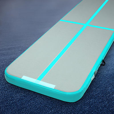 Everfit 3m x 1m Air Track Mat Gymnastic Tumbling Mint Green and Grey - Brand New - Free Shipping