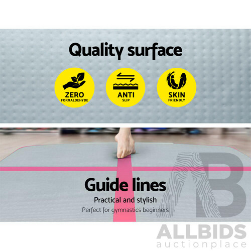 3X1M Inflatable Air Track Mat with Pump Tumbling Gymnastics Pink - Brand New - Free Shipping