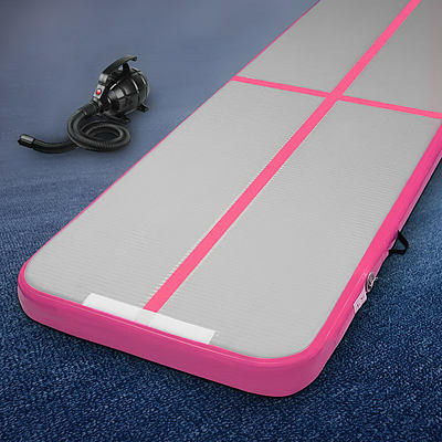 Everfit 3m x 1m Air Track Mat Gymnastic Tumbling Pink and Grey - Brand New - Free Shipping