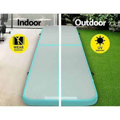 Everfit GoFun 4X1M Inflatable Air Track Mat Tumbling Floor Home Gymnastics Green - Brand New - Free Shipping