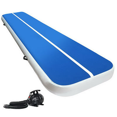 4X1M Inflatable Air Track Mat 20CM Thick with Pump Tumbling Gymnastics Blue - Brand New - Free Shipping