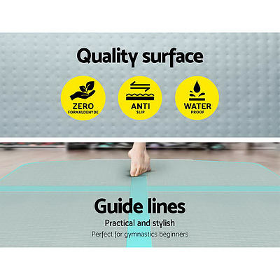 Everfit GoFun 5X1M Inflatable Air Track Mat Tumbling Floor Home Gymnastics Green - Brand New - Free Shipping