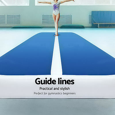 5m x 1m Inflatable Air Track Mat 20cm Thick Gymnastic Tumbling Blue And White - Brand New - Free Shipping