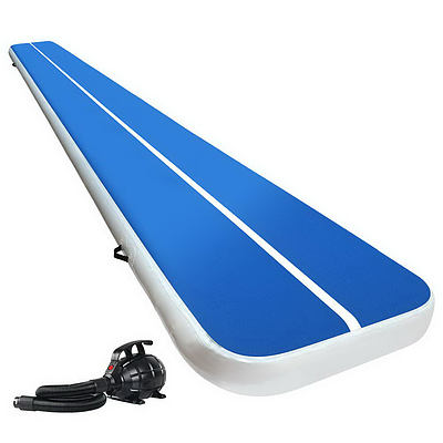 6m x 1m Inflatable Air Track Mat 20cm Thick Gymnastic Tumbling Blue And White - Brand New - Free Shipping