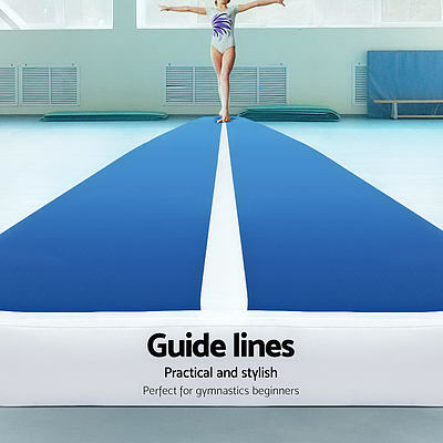 6m x 1m Inflatable Air Track Mat 20cm Thick Gymnastic Tumbling Blue And White - Brand New - Free Shipping
