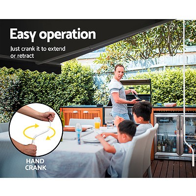 Retractable Outdoor Arm Awning 4 x 3M - Grey - Brand New - Free Shipping