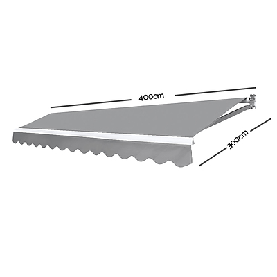 Instahut 4M x 3M Outdoor Folding Arm Awning - Pegru - Free Shipping