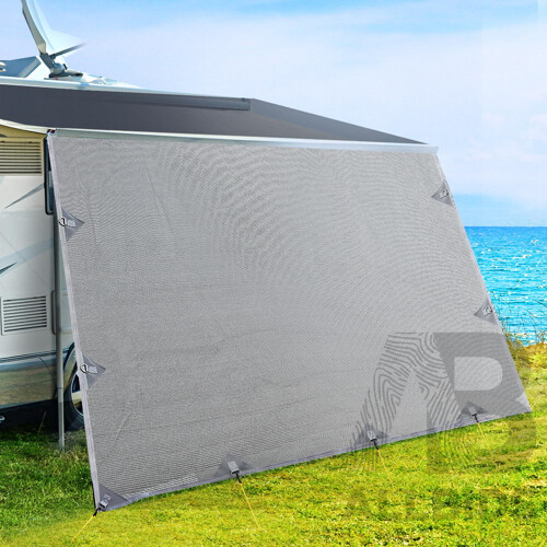 4.0M Caravan Privacy Screens 1.95m Roll Out Awning End Wall Side Sun Shade - Brand New - Free Shipping