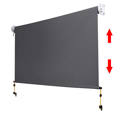 2.1m x 2.5m Retractable Roll Down Awning - Grey - Brand New - Free Shipping