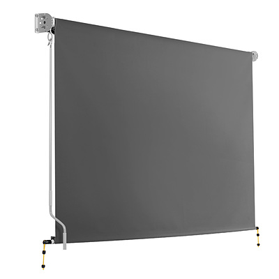 3m x 2.5m Retractable Roll Down Awning - Grey