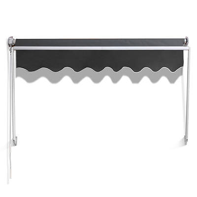 Instahut 1.8m x 2.1m Retractable Fixed Pivot Arm Awning - Grey - Free Shipping