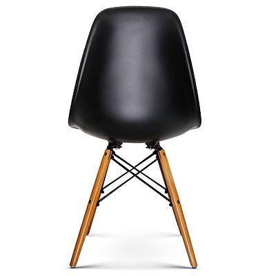 Set of 4 Retro Beech Wood Dining Chair - Black