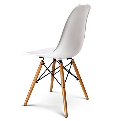 Set of 4 Retro Beech Wood Dining Chair - White - Brand New - Free Shipping