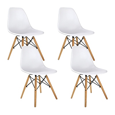 Set of 4 Replica Eames Eiffel Dining Chairs White - Brand New - Free Shipping