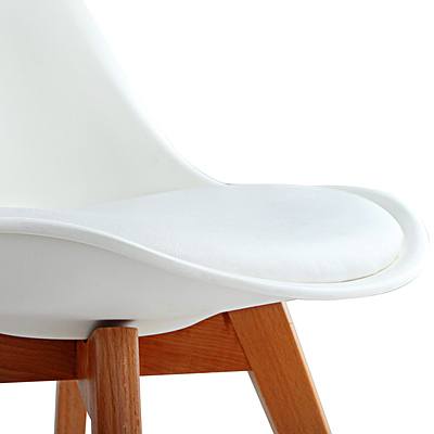 Set of 2 Padded Dining Chair - White