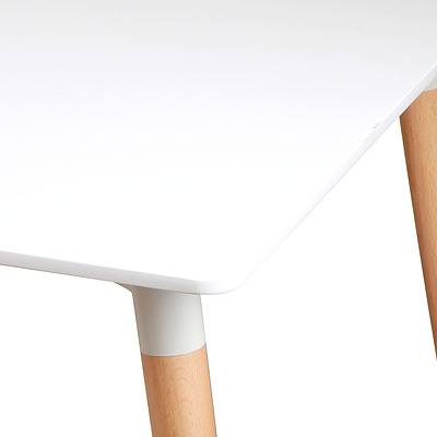 Beech Wood Dining Table 80 x 80cm - White