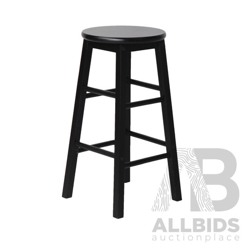 Set of 2 Wooden Bar Stool Black - Brand New - Free Shipping
