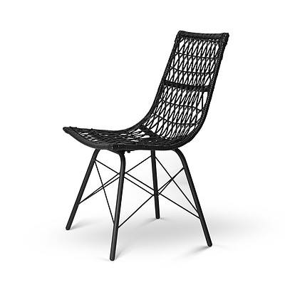 Set of 4 Rattan Dining Chair Black - Brand New - Free Shipping
