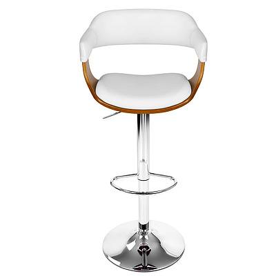 Wooden PU Leather Bar Stool - White and Chrome - Brand New - Free Shipping