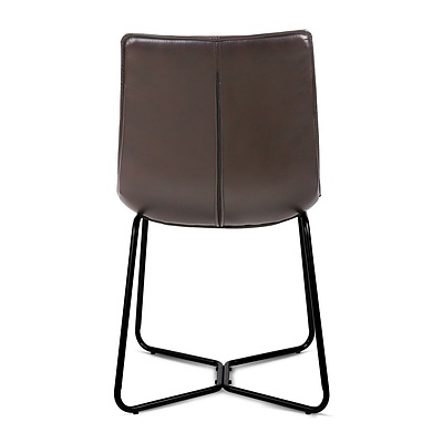 Set of 2 PU Leather Dining Chair - Walnut - Brand New - Free Shipping