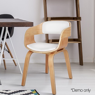 Wooden Dining Chair with Padded Seat - White - Free Shipping