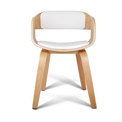 Wooden Dining Chair with Padded Seat - White - Free Shipping