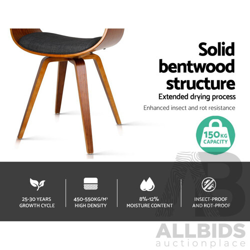 Timber Wood and Fabric Dining Chair - Charcoal - Brand New - Free Shipping