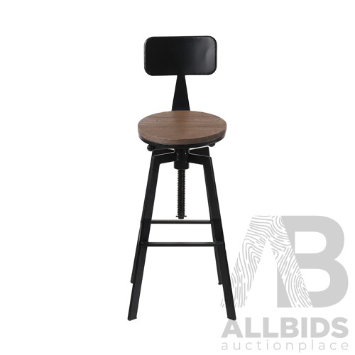 Rustic Industrial Metal Bar Stool - Free Shipping