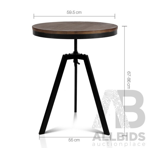 Elm Wood Round Dining Table - Dark Brown - Free Shipping