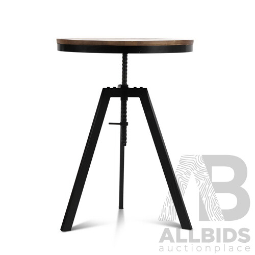 Elm Wood Round Dining Table - Dark Brown - Free Shipping