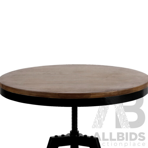 Elm Wood Round Dining Table - Dark Brown - Brand New - Free Shipping