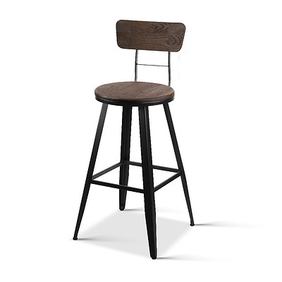 Industrial Bar Stool with Backrest 66cm - Brand New - Free Shipping