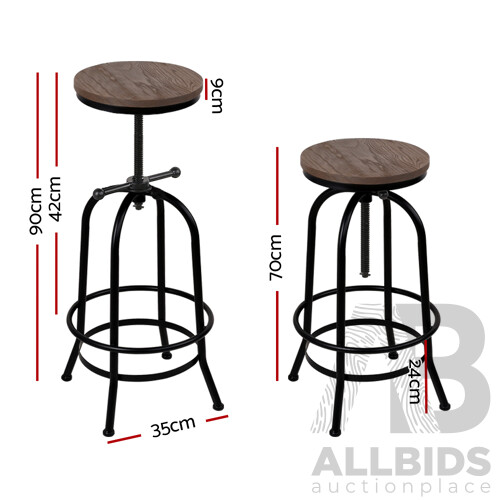 Rustic Industrial Round Bar Stool - Free Shipping