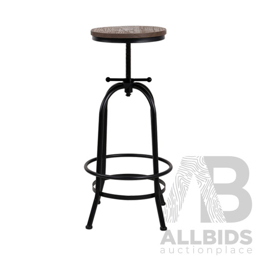 Rustic Industrial Round Bar Stool - Brand New - Free Shipping
