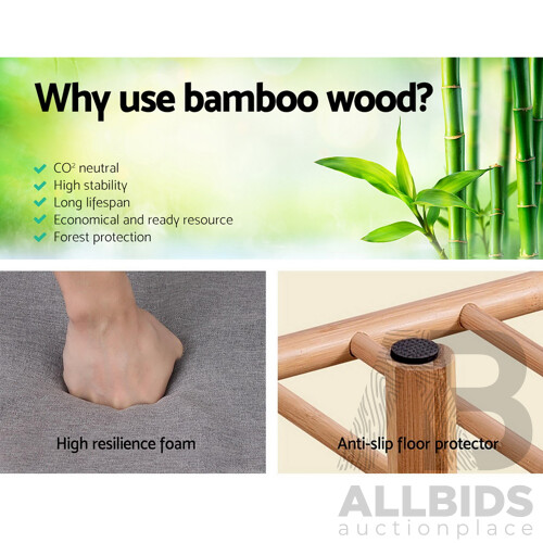 Shoe Rack Seat Bench Chair Shelf Organisers Bamboo Grey - Brand New - Free Shipping