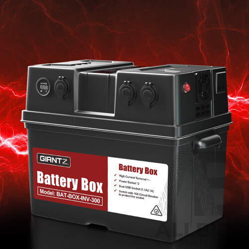 Battery Box 300W Inverter Deep Cycle Battery Portable Caravan Camping USB - Brand New - Free Shipping