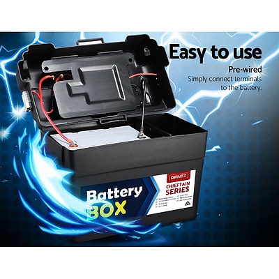 75Ah Deep Cycle Battery & Battery Box 12V AGM Marine Sealed Power Solar