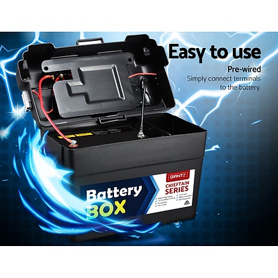 85Ah Deep Cycle Battery & Battery Box 12V AGM Marine Sealed Power Solar