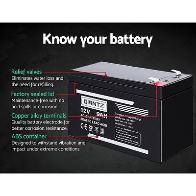 12V 9Ah SLA Battery AGM Rechargeable Sealed Lead Acid Battery