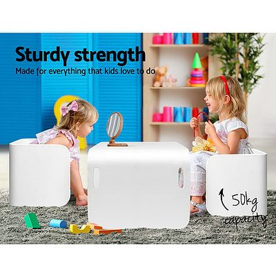 Kids Table and Chair Set Study Desk Dining White