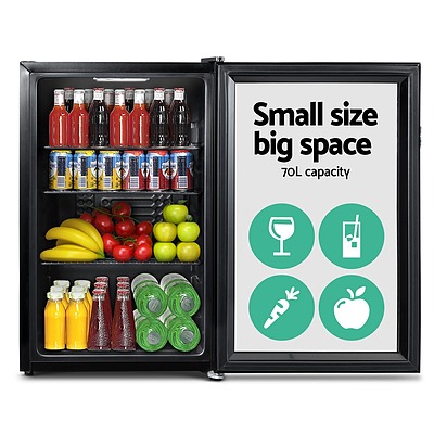 70L Bar Fridge Glass Door Mini Countertop Freezer Fridges Bottle Cooler - Brand New - Free Shipping