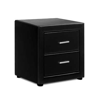 PVC Leather Bedside Table - Black - Brand New - Free Shipping